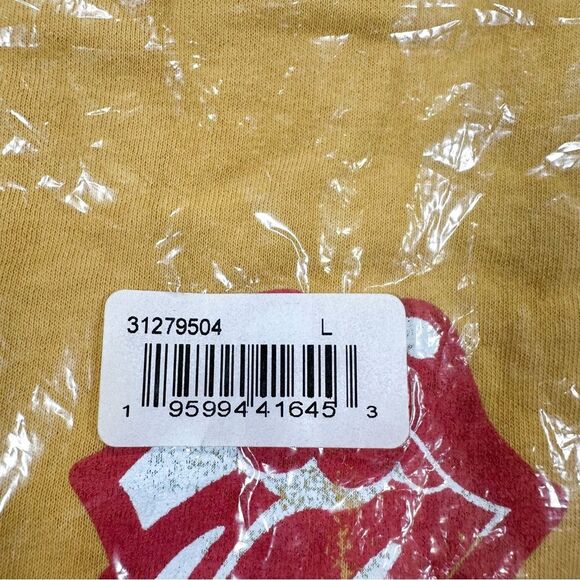 NWT The Rolling Stones Multi Logo Short Sleeve Women's Graphic T-Shirt Mustard - Picture 5 of 5